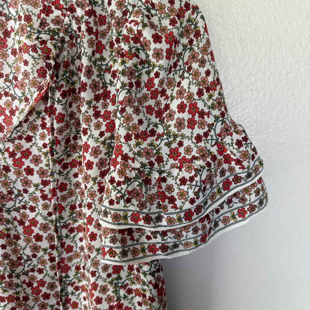 Max Studio blouse ditsy floral print and ruffled flutter sleeves Size XS - Picture 5 of 10